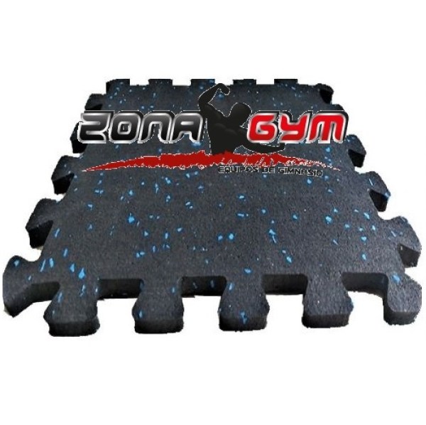 PISO DE CAUCHO TIPO PUZZLE LUNARES